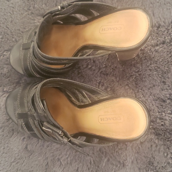COACH Paddy sandal 👡 platform heels good used condition size 9 1/2 - Picture 3 of 9